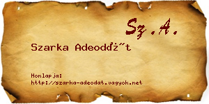Szarka Adeodát névjegykártya